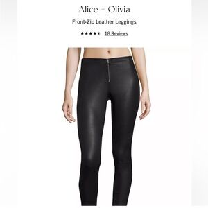Alice + Olivia Black Leather Leggings